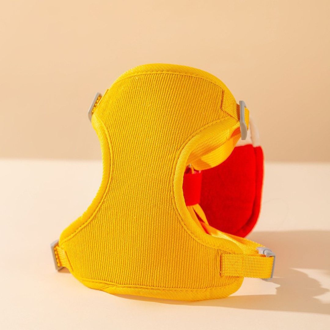 Sac à dos à laisse pour animaux — design burger et frites