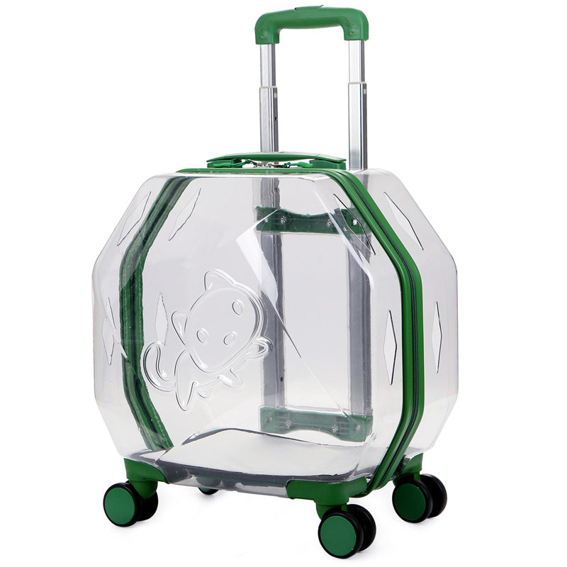 Valise de transport pour animaux — transparent et pratique avec roulettes