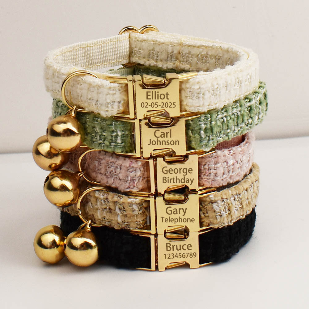 Collier pour animaux de compagnie – nouveau modèle gravé avec clochette