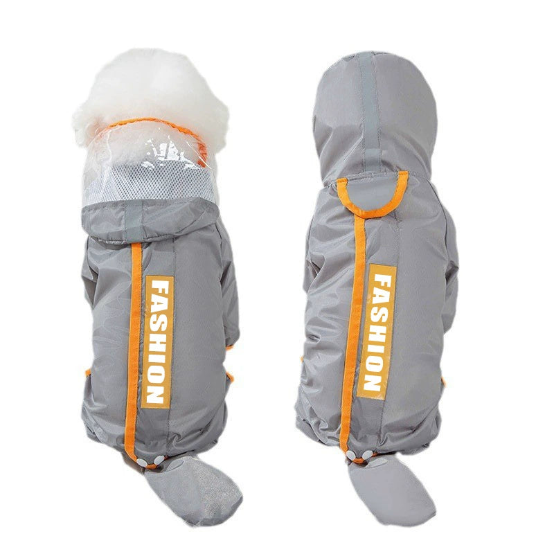 Imperméable pour chien en laisse — Avec bords givrés et couleur contrastée