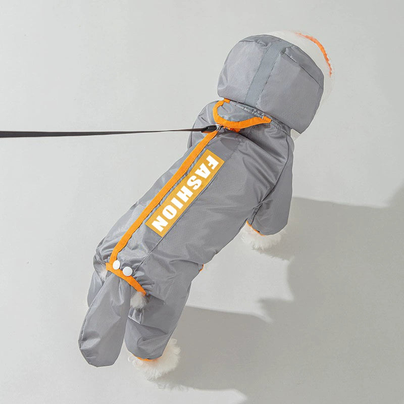 Imperméable pour chien en laisse — Avec bords givrés et couleur contrastée