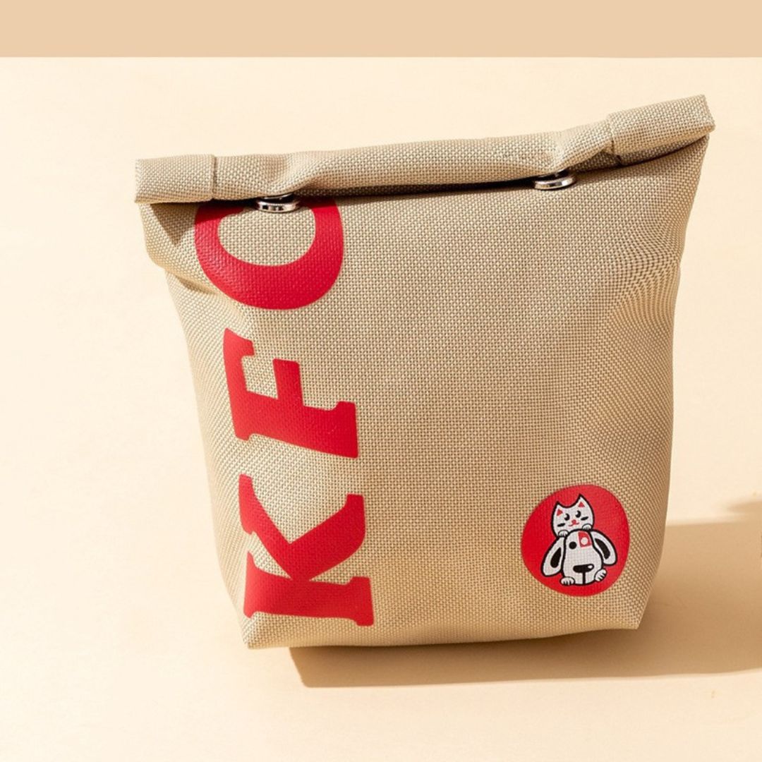 Sac à dos à laisse pour animaux — design burger et frites