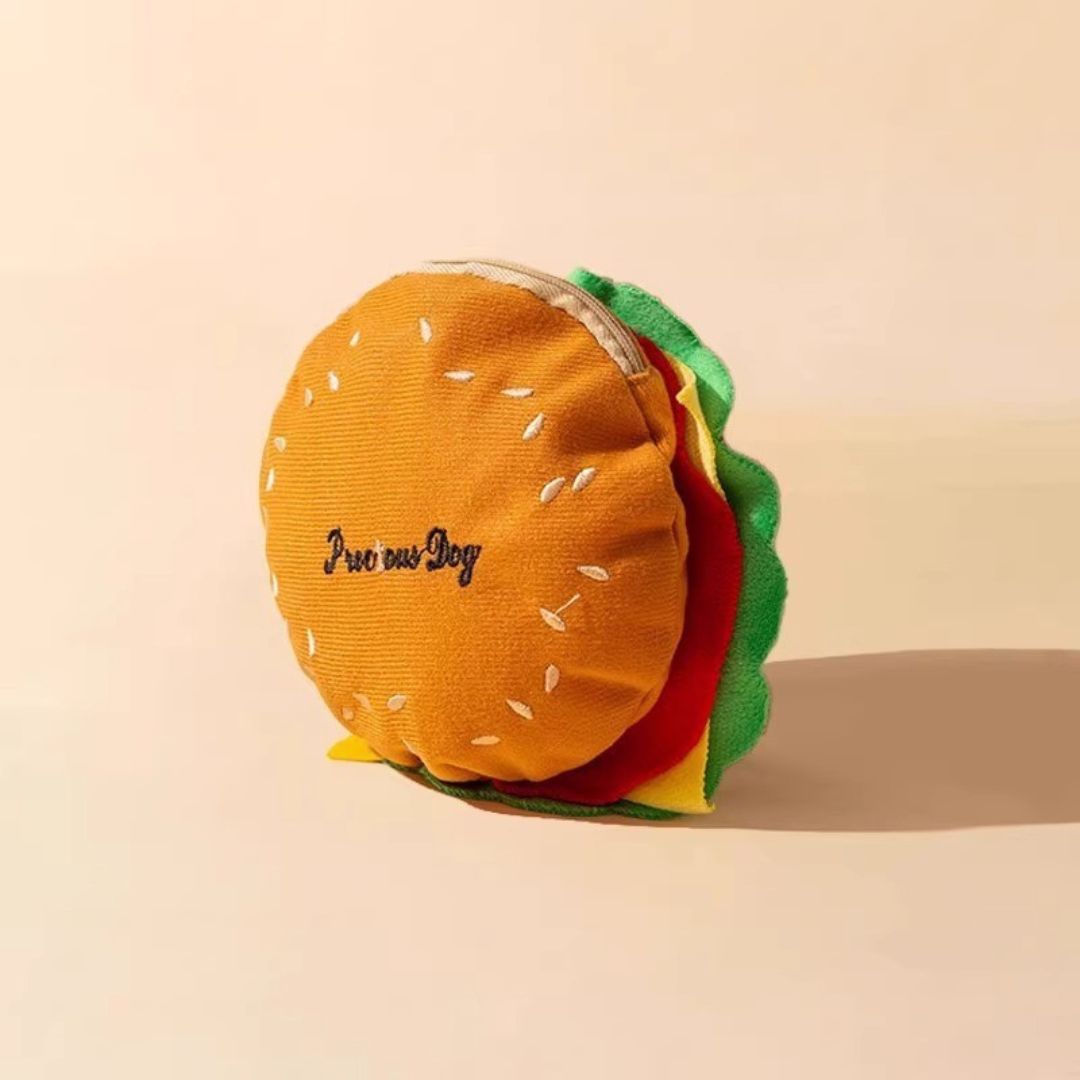 Sac à dos à laisse pour animaux — design burger et frites