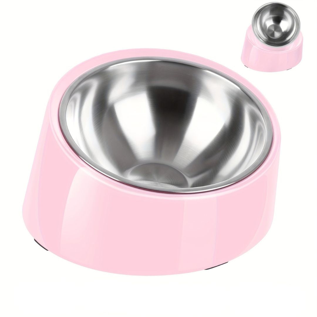 Gamelle inclinée pour animaux en acier inoxydable — 15° pour un meilleur confort