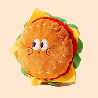 Sac à dos à laisse pour animaux — design burger et frites