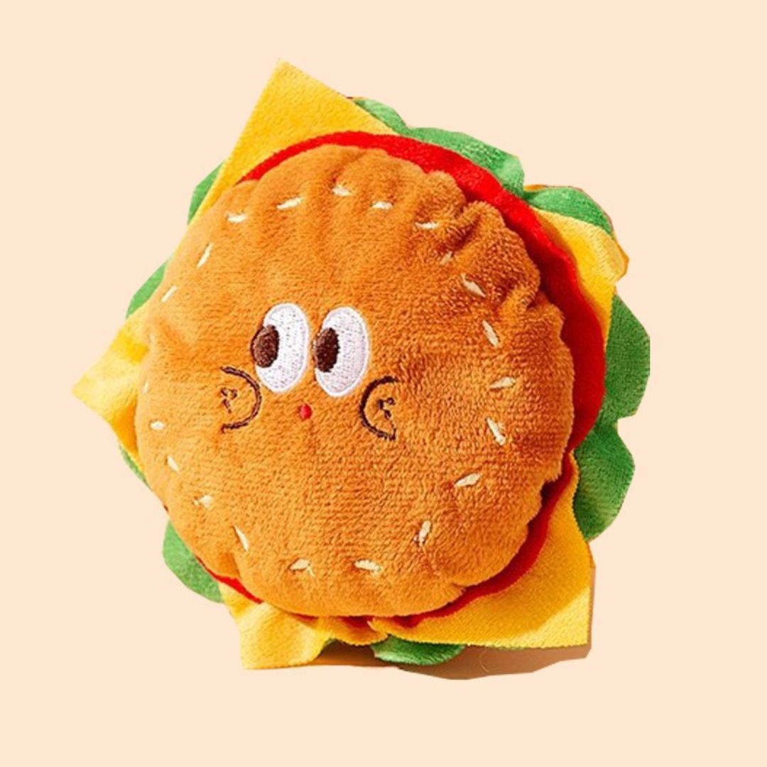 Sac à dos à laisse pour animaux — design burger et frites