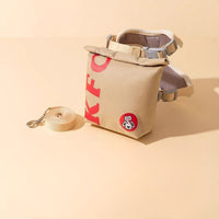 Sac à dos à laisse pour animaux — design burger et frites