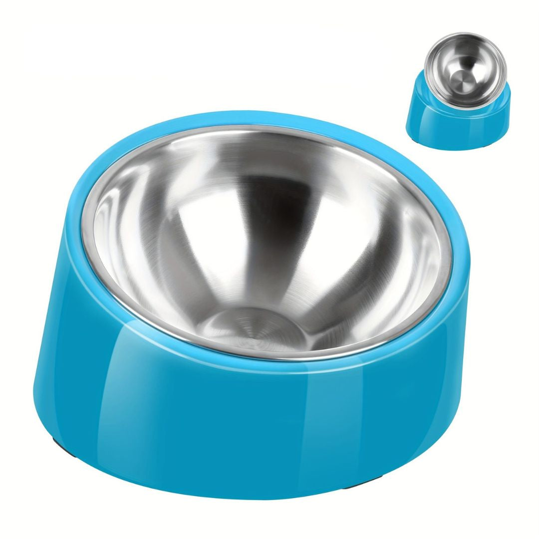 Gamelle inclinée pour animaux en acier inoxydable — 15° pour un meilleur confort