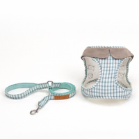 Laisse à carreaux pour petit chien — style gilet, harnais confortable