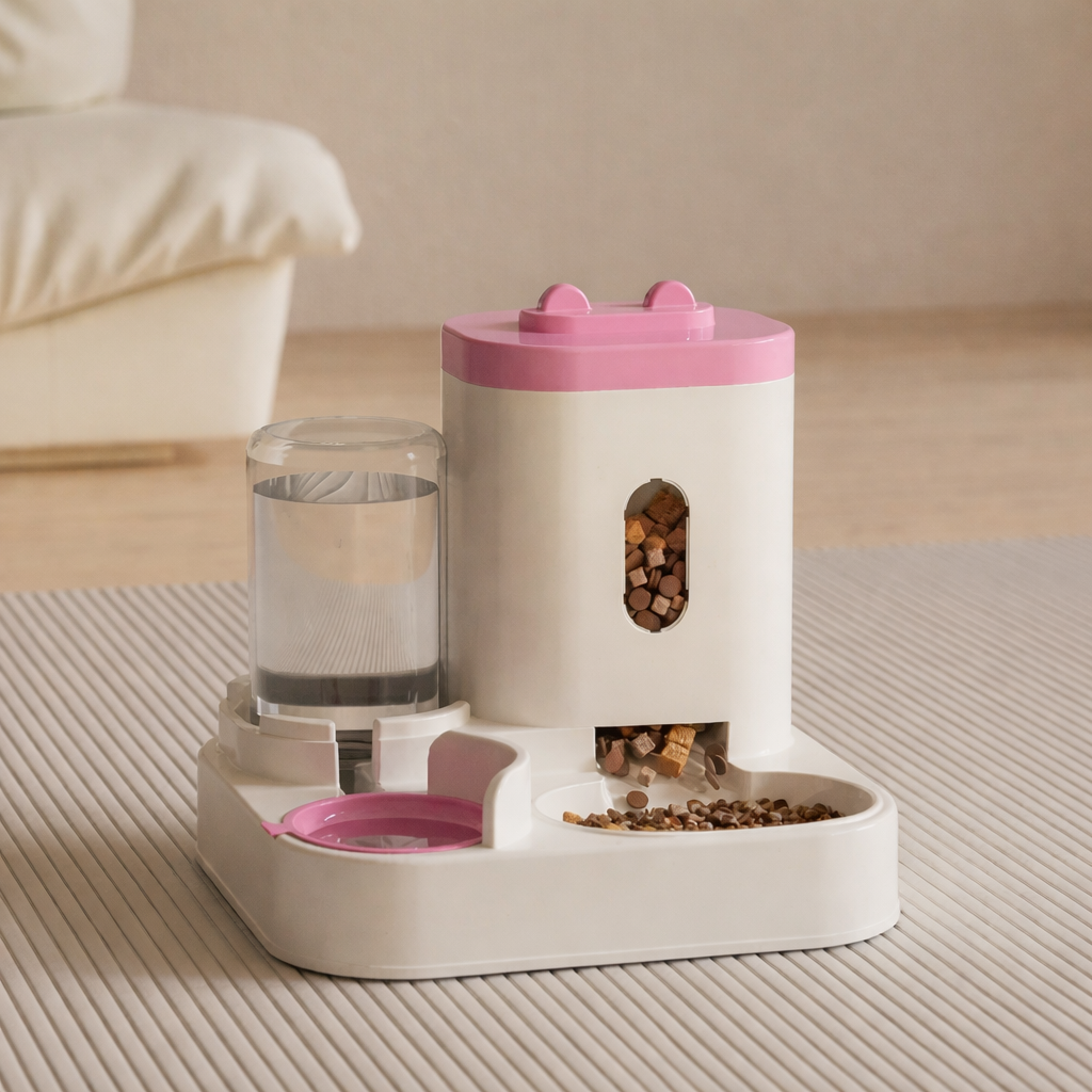 Distributeur automatique de nourriture et eau pour chiens et chats — grand modèle