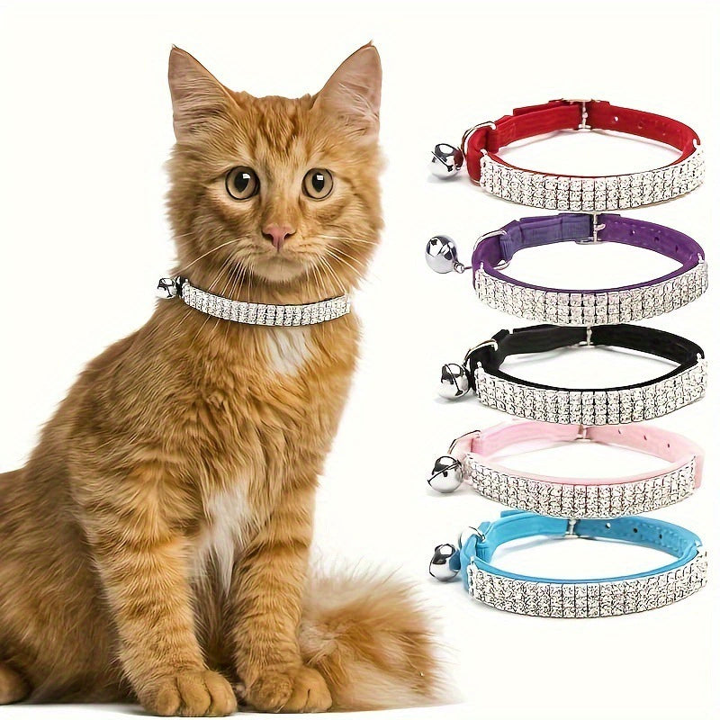 Collier pour animaux — bijoux scintillant avec clochette rotative