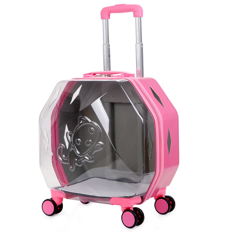Valise de transport pour animaux — transparent et pratique avec roulettes