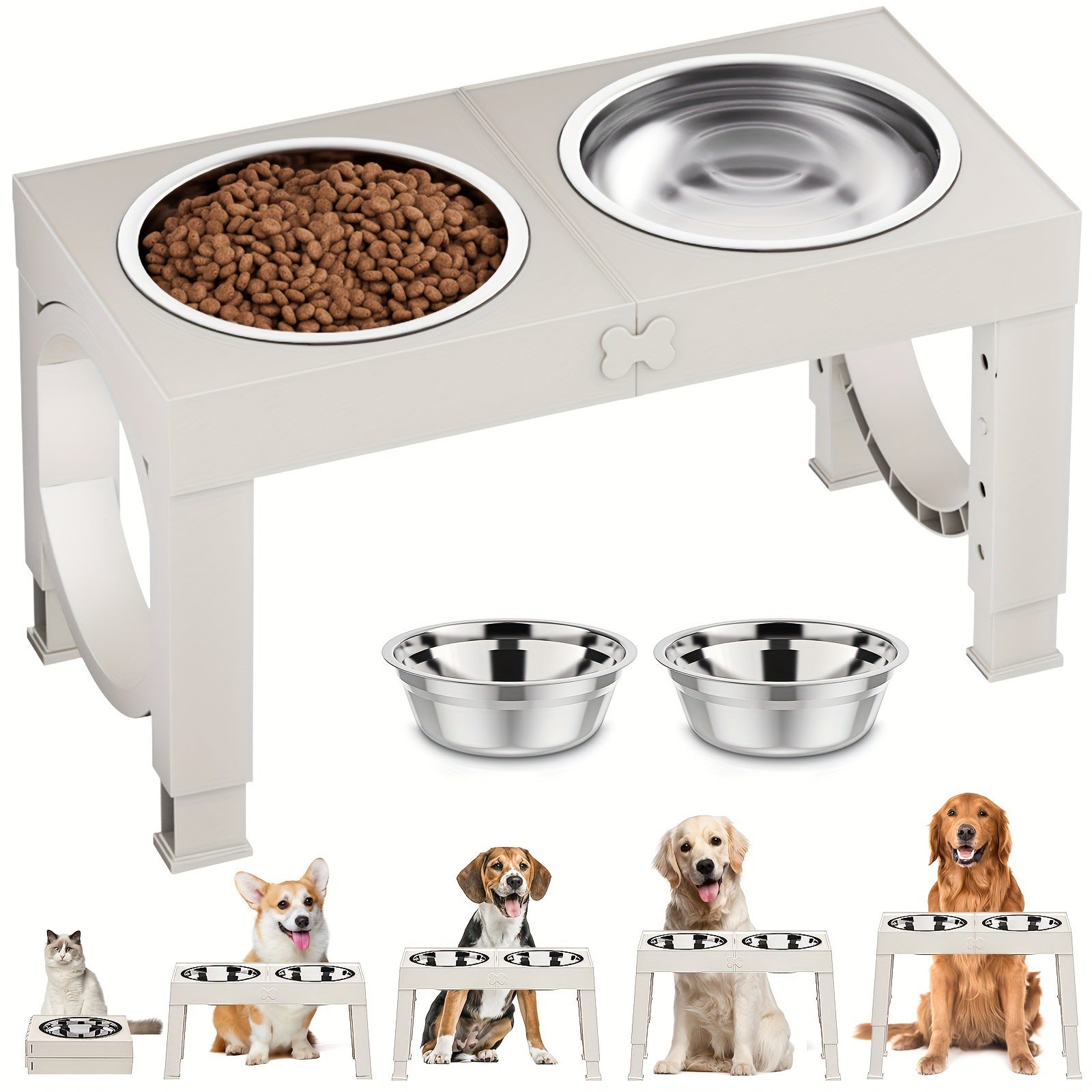 Gamelle surélevée réglable pour chien — pliable, design pratique