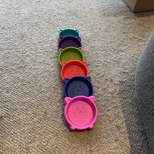 Gamelle en Plastique pour animaux de compagnie — motif tête de chat