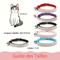Collier pour animaux — bijoux scintillant avec clochette rotative
